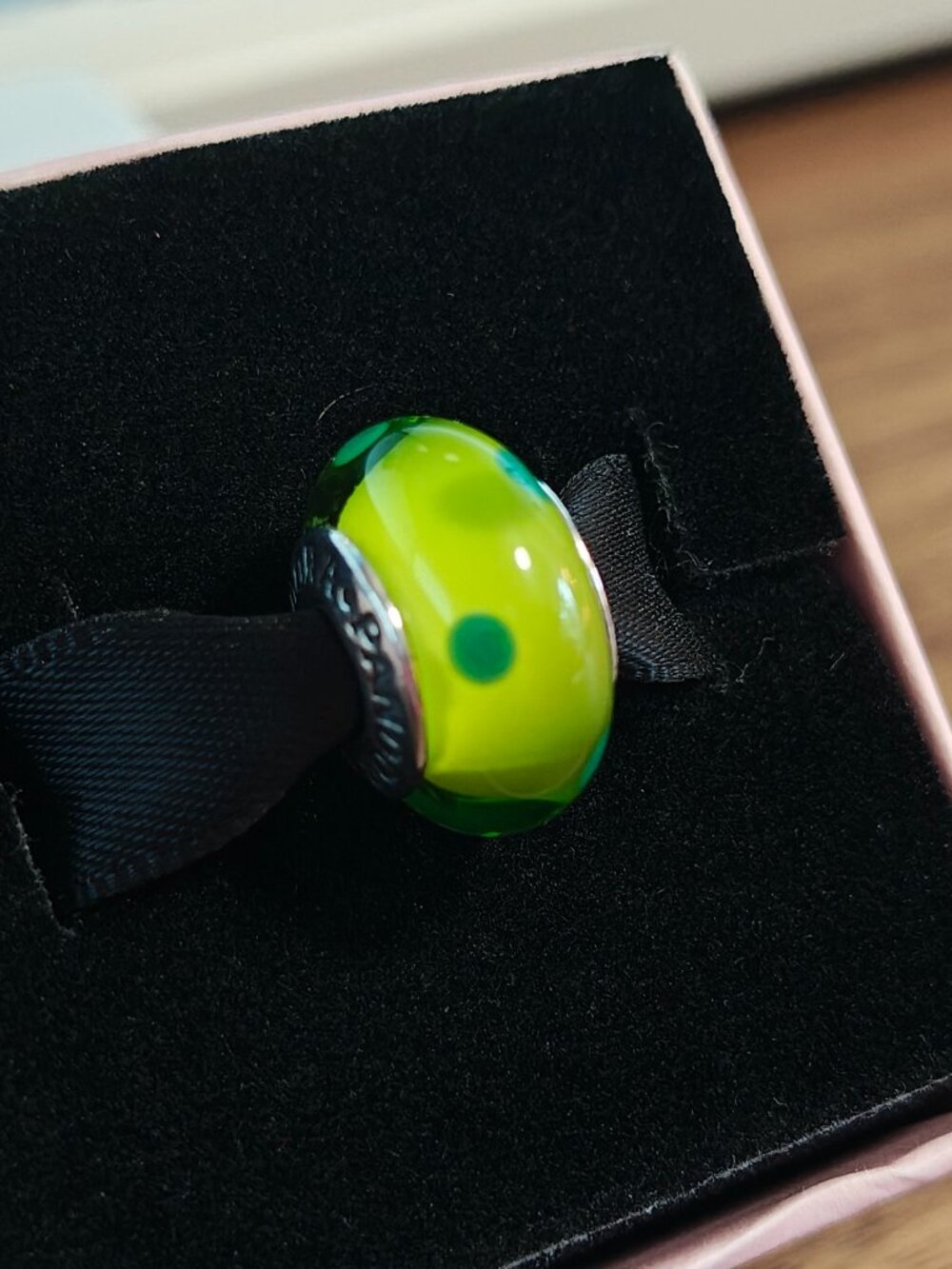 Authentic Pandora Green Polka Dots Charm – 790613 Retired Murano